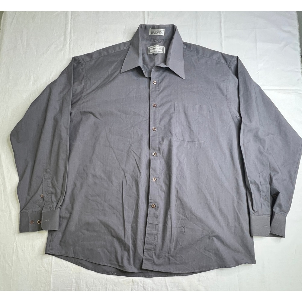 Daniel Ellissa Dress Shirt Mens 18-18.5 36-37‎ Gray Long Sleeve Button Up